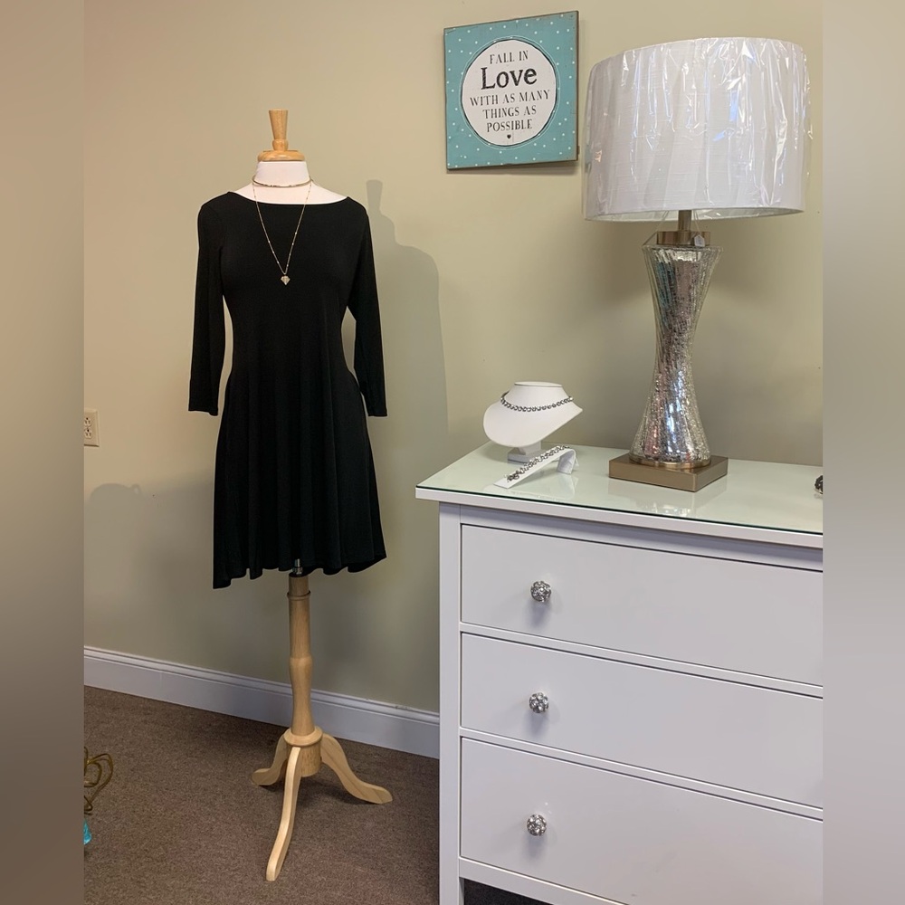 Nina Leonard black dress